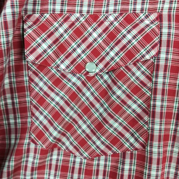 Fox Fire Mens Shirt Button Down Western Pearl Snaps Red Plaid Long Sleeve Big 3X - Picture 6 of 11